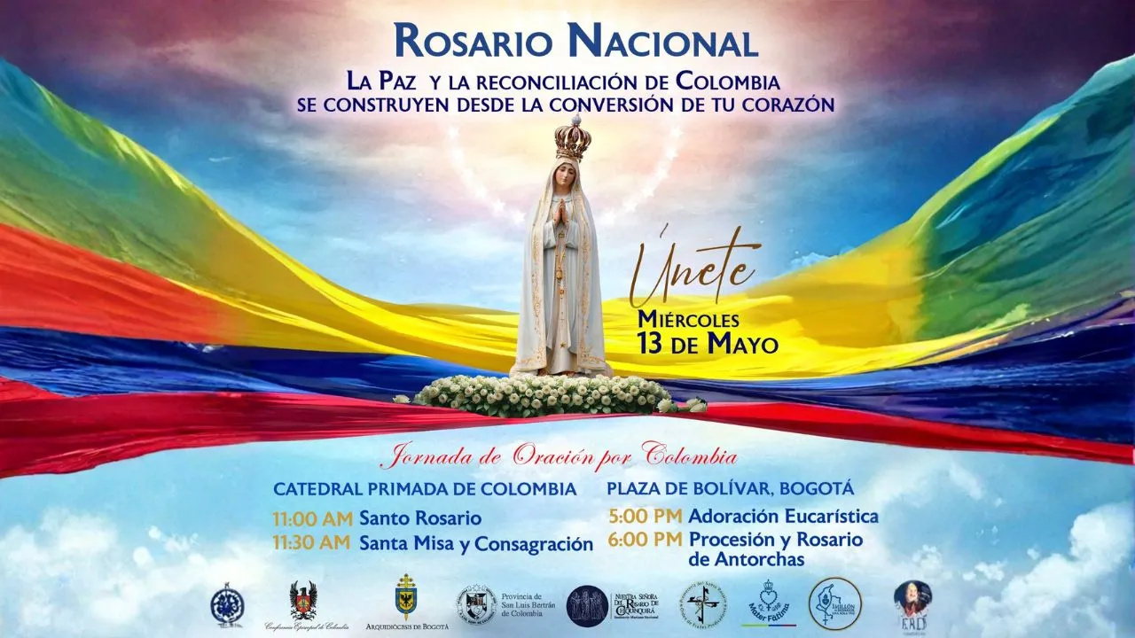 Convocatoria del rezo del Santo Rosario Nacional.